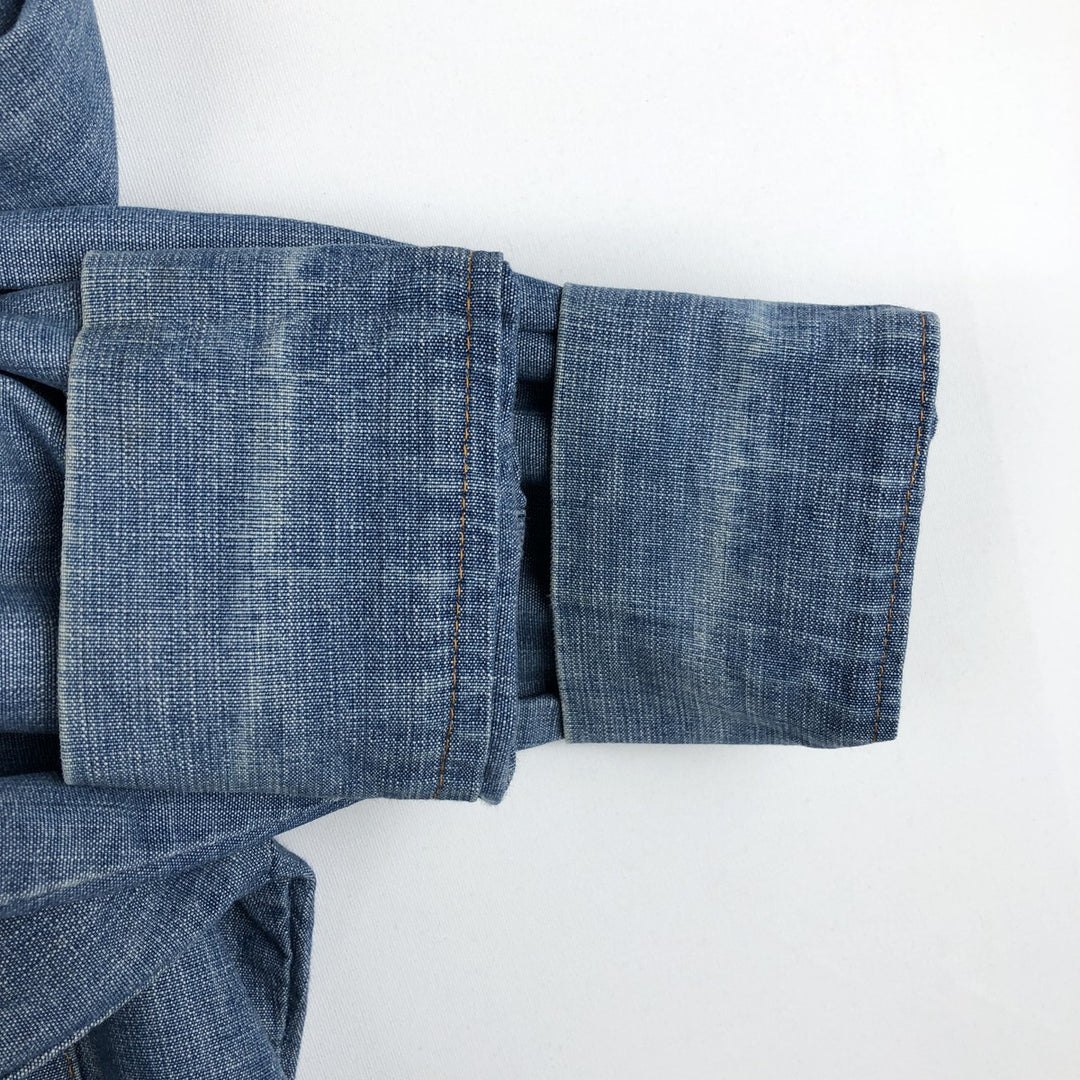 ~90'S Levi's Orange Tab Long-Sleeve Denim Shirt, Men's Size M (Equivalent), Vintage unclear blue type Vintage Second Hand