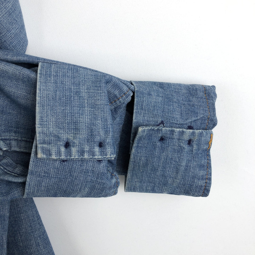 ~90'S Levi's Orange Tab Long-Sleeve Denim Shirt, Men's Size M (Equivalent), Vintage unclear blue type Vintage Second Hand