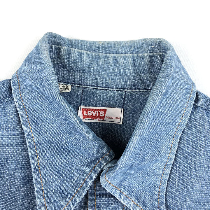 ~90'S Levi's Orange Tab Long-Sleeve Denim Shirt, Men's Size M (Equivalent), Vintage unclear blue type Vintage Second Hand