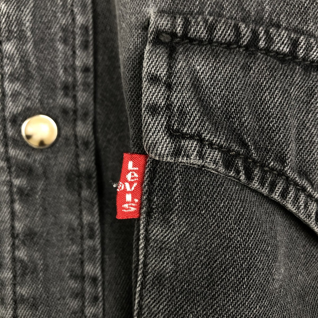 Levi's Long-Sleeve Denim Western Shirt, Men's Size L (approx.) cotton Charcoal Vintage Second Hand