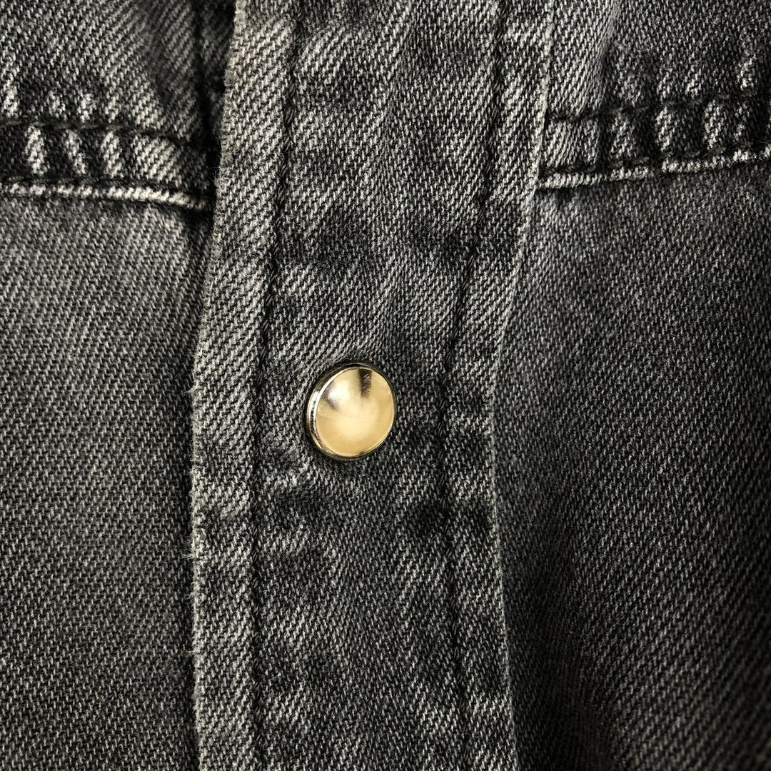 Levi's Long-Sleeve Denim Western Shirt, Men's Size L (approx.) cotton Charcoal Vintage Second Hand
