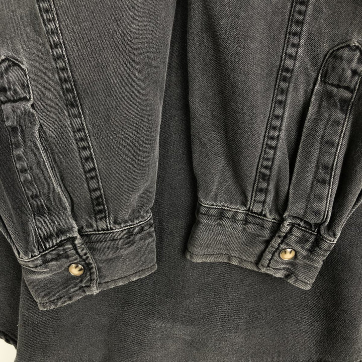 Levi's Long-Sleeve Denim Western Shirt, Men's Size L (approx.) cotton Charcoal Vintage Second Hand