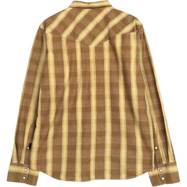 2000'S Patagonia Organic Cotton Long-Sleeve Western Shirt (54010F0) - Men's Size M (approx.) Organic cotton Gold type Vintage Second Hand