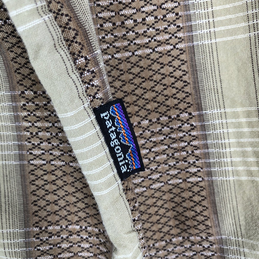 2000'S Patagonia Organic Cotton Long-Sleeve Western Shirt (54010F0) - Men's Size M (approx.) Organic cotton Gold type Vintage Second Hand