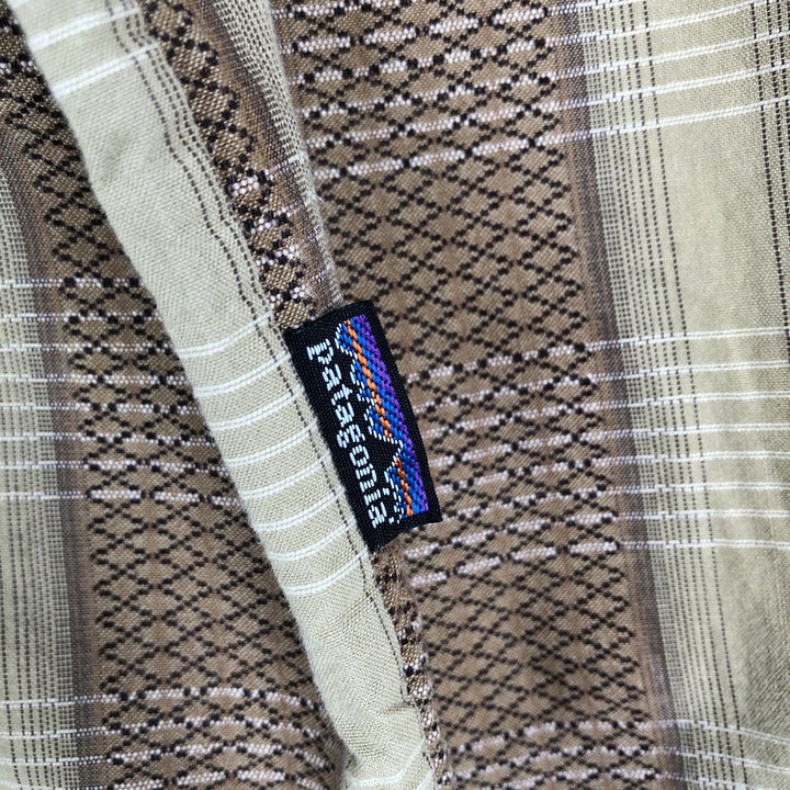 2000'S Patagonia Organic Cotton Long-Sleeve Western Shirt (54010F0) - Men's Size M (approx.) Organic cotton Gold type Vintage Second Hand