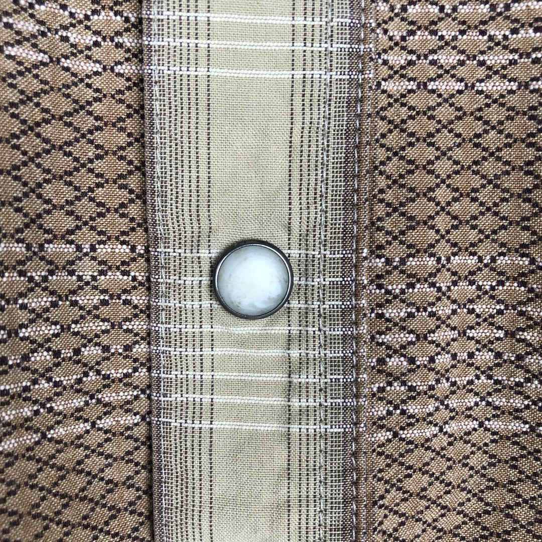 2000'S Patagonia Organic Cotton Long-Sleeve Western Shirt (54010F0) - Men's Size M (approx.) Organic cotton Gold type Vintage Second Hand