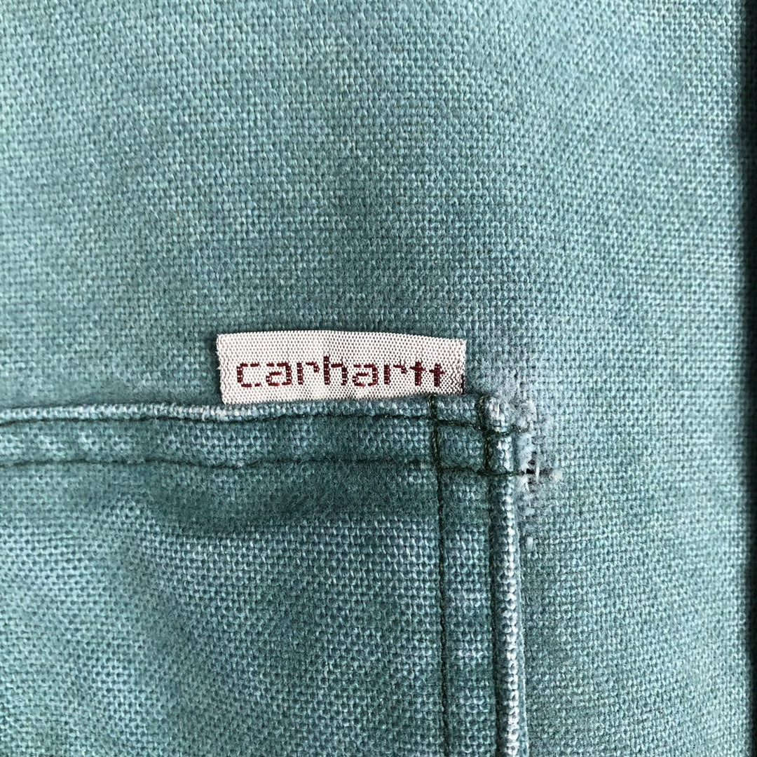 90'S Carhartt Long-Sleeve Duck Work Shirt, Men's Size XL (Equivalent), Vintage unclear green type Vintage Second Hand