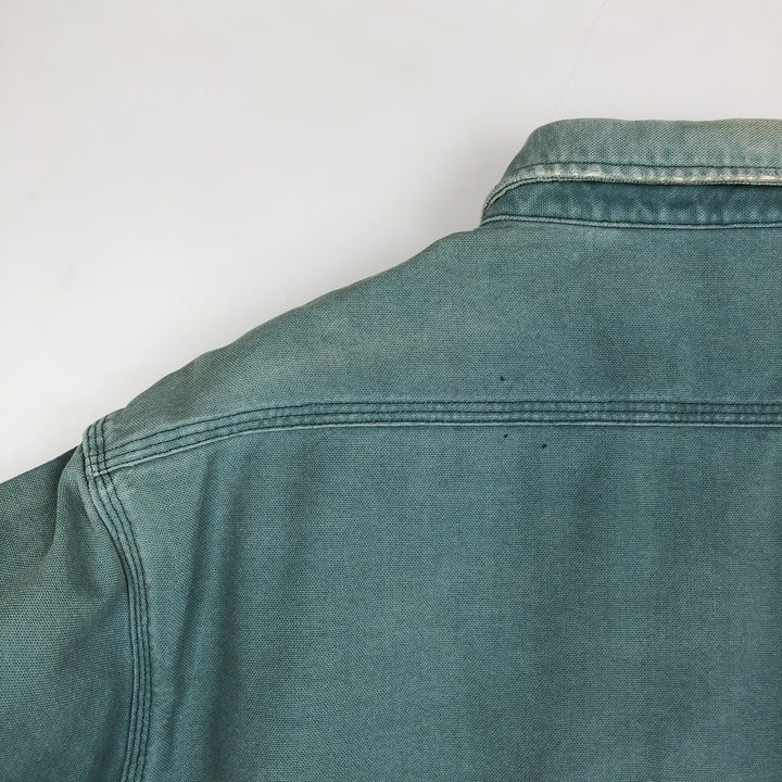 90'S Carhartt Long-Sleeve Duck Work Shirt, Men's Size XL (Equivalent), Vintage unclear green type Vintage Second Hand