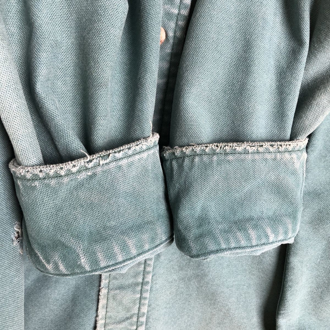 90'S Carhartt Long-Sleeve Duck Work Shirt, Men's Size XL (Equivalent), Vintage unclear green type Vintage Second Hand