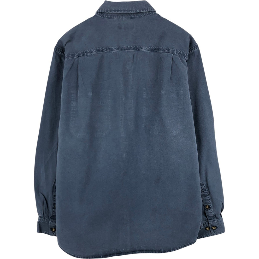 Carhartt Relaxed Fit Long Sleeve Button-Down Work Shirt, Men's Size L cotton navy blue type Vintage Second Hand