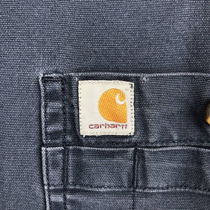 Carhartt Relaxed Fit Long Sleeve Button-Down Work Shirt, Men's Size L cotton navy blue type Vintage Second Hand