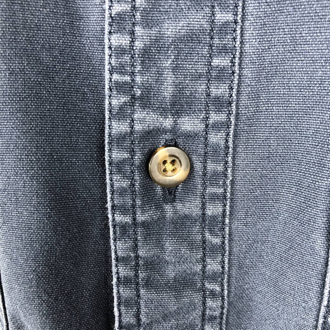 Carhartt Relaxed Fit Long Sleeve Button-Down Work Shirt, Men's Size L cotton navy blue type Vintage Second Hand