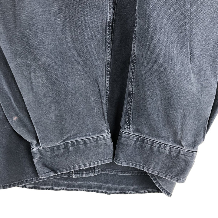 Carhartt Relaxed Fit Long Sleeve Button-Down Work Shirt, Men's Size L cotton navy blue type Vintage Second Hand