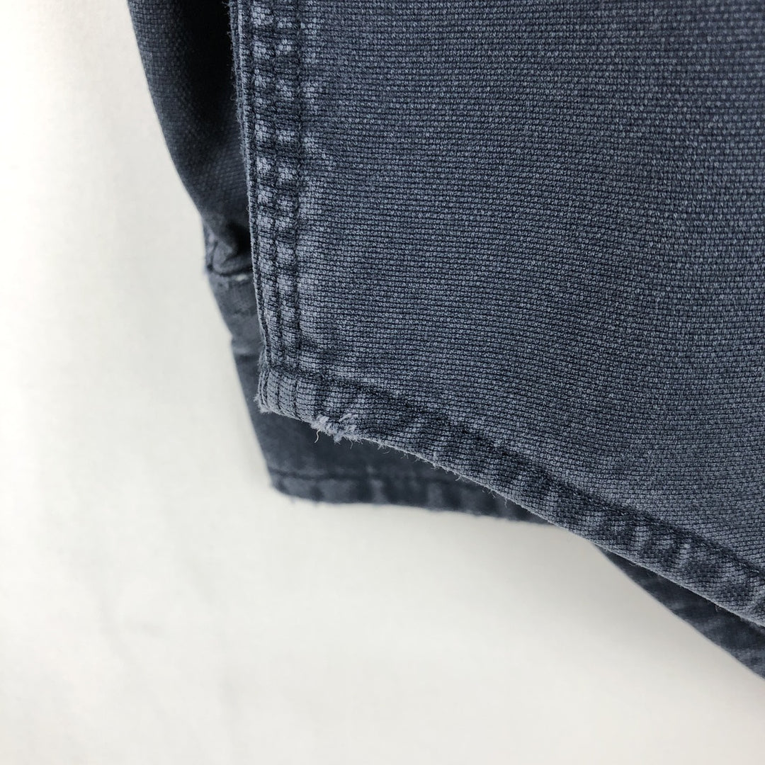 Carhartt Relaxed Fit Long Sleeve Button-Down Work Shirt, Men's Size L cotton navy blue type Vintage Second Hand