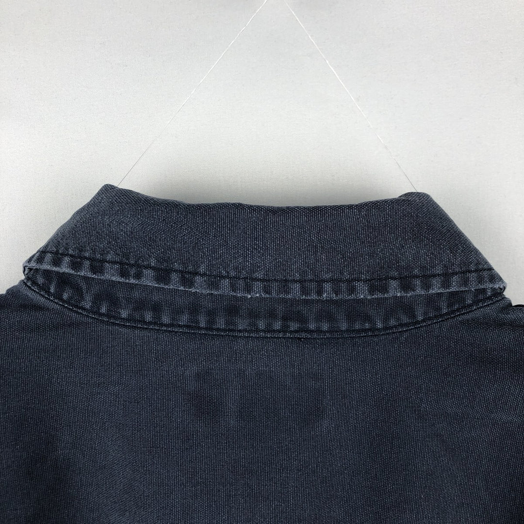 Carhartt Relaxed Fit Long Sleeve Button-Down Work Shirt, Men's Size L cotton navy blue type Vintage Second Hand
