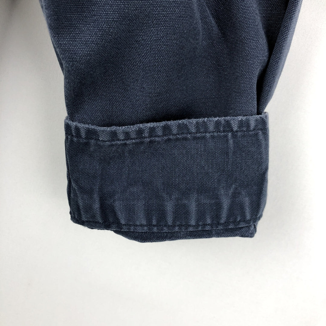 Carhartt Relaxed Fit Long Sleeve Button-Down Work Shirt, Men's Size L cotton navy blue type Vintage Second Hand