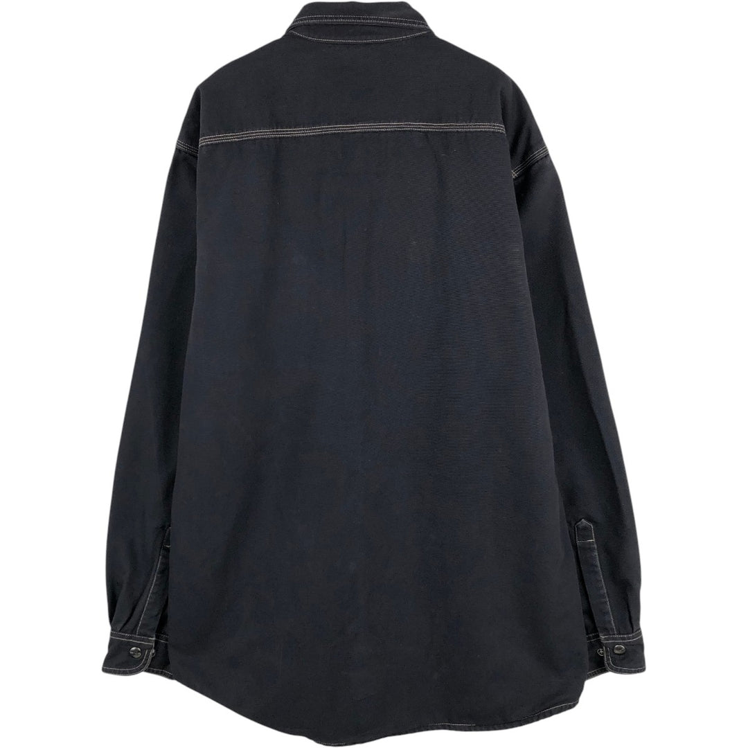Carhartt FR Series Long-Sleeve Duck Work Shirt, Men's Size L (approx.) cotton black type Vintage Second Hand