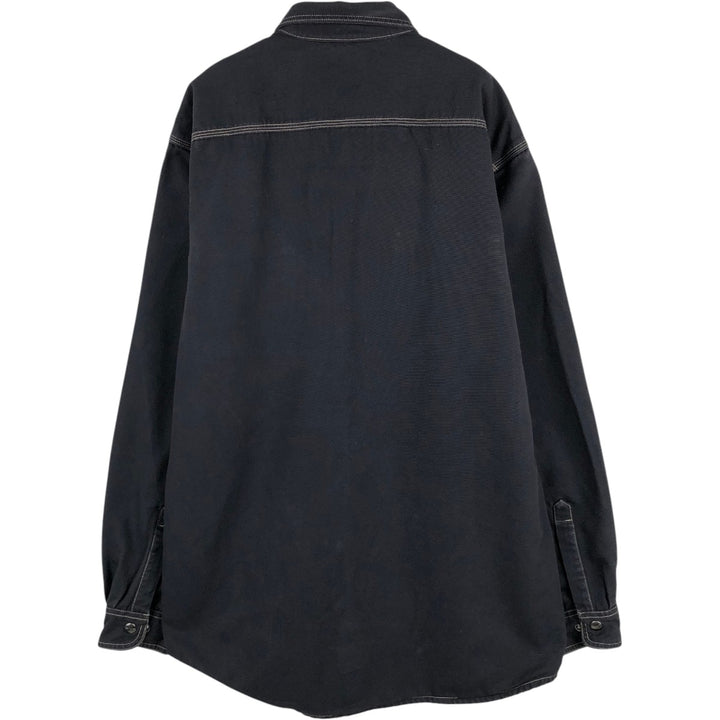 Carhartt FR Series Long-Sleeve Duck Work Shirt, Men's Size L (approx.) cotton black type Vintage Second Hand
