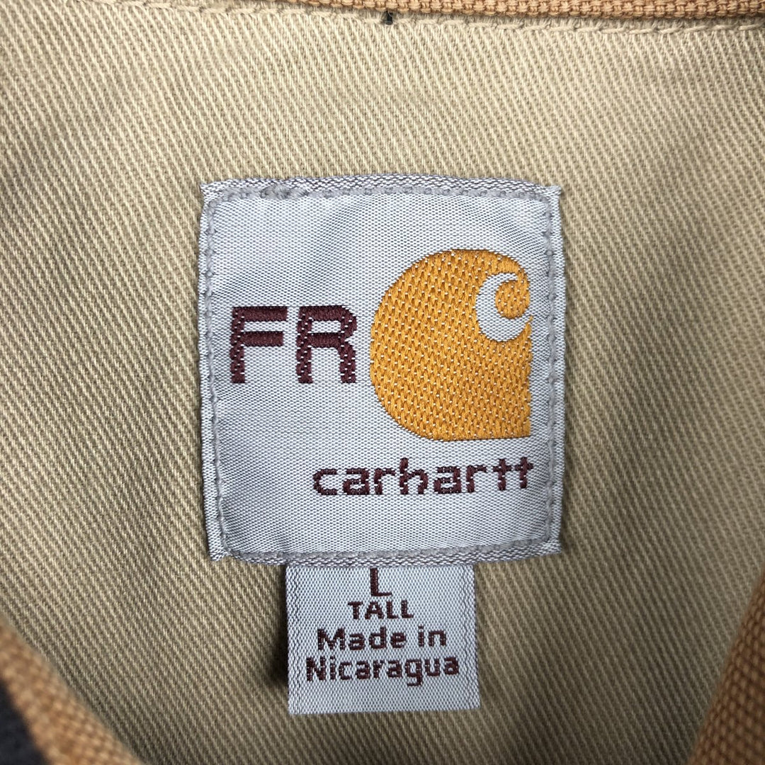 Carhartt FR Series Long-Sleeve Duck Work Shirt, Men's Size L (approx.) cotton black type Vintage Second Hand