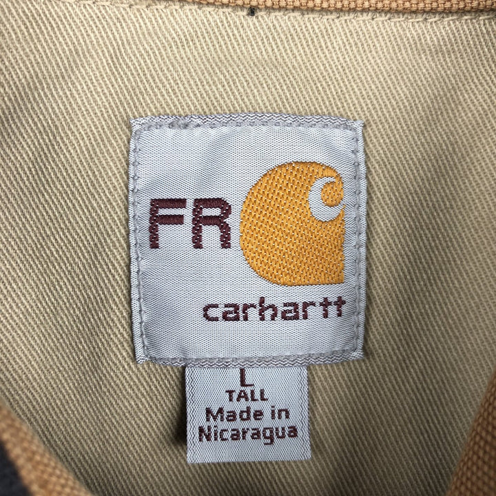 Carhartt FR Series Long-Sleeve Duck Work Shirt, Men's Size L (approx.) cotton black type Vintage Second Hand