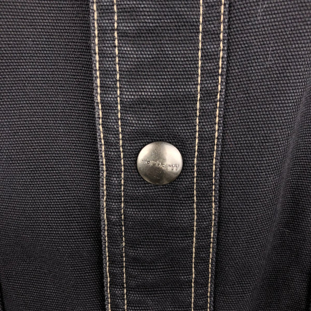 Carhartt FR Series Long-Sleeve Duck Work Shirt, Men's Size L (approx.) cotton black type Vintage Second Hand