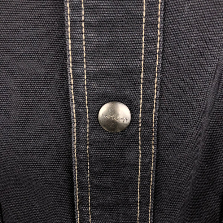 Carhartt FR Series Long-Sleeve Duck Work Shirt, Men's Size L (approx.) cotton black type Vintage Second Hand