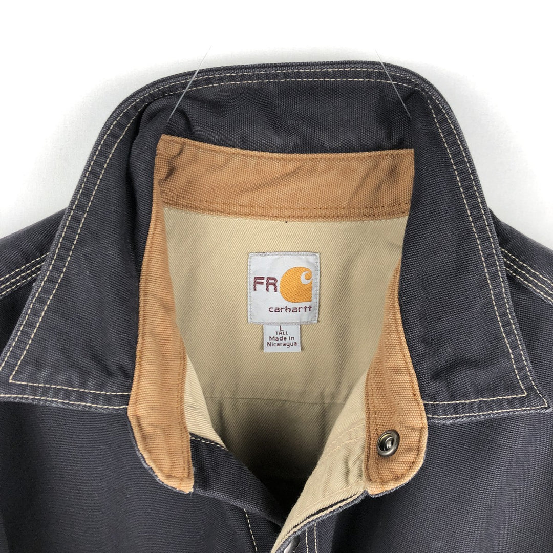Carhartt FR Series Long-Sleeve Duck Work Shirt, Men's Size L (approx.) cotton black type Vintage Second Hand