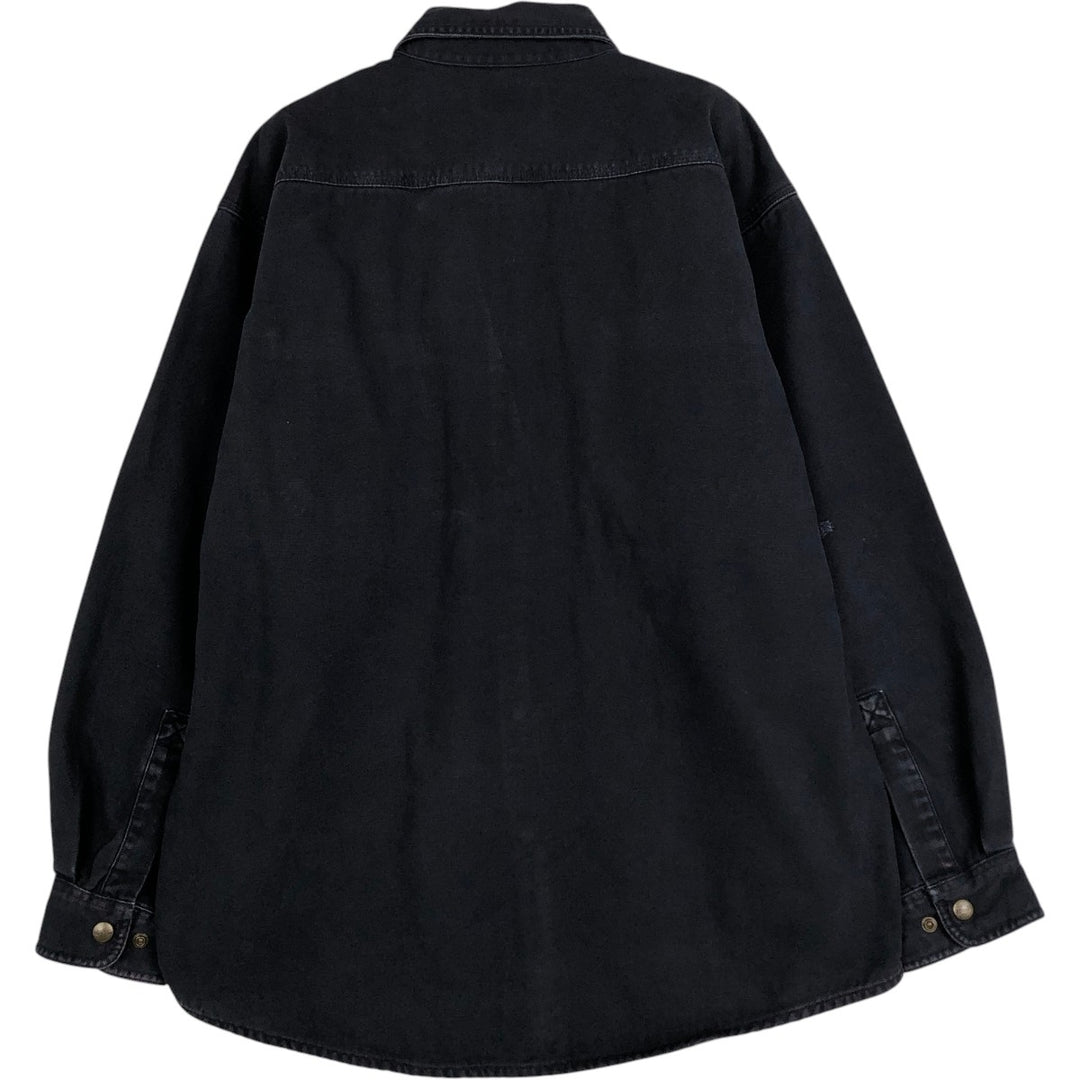 Carhartt Long Sleeve Duck Work Shirt, Men's Size Medium cotton black type Vintage Second Hand
