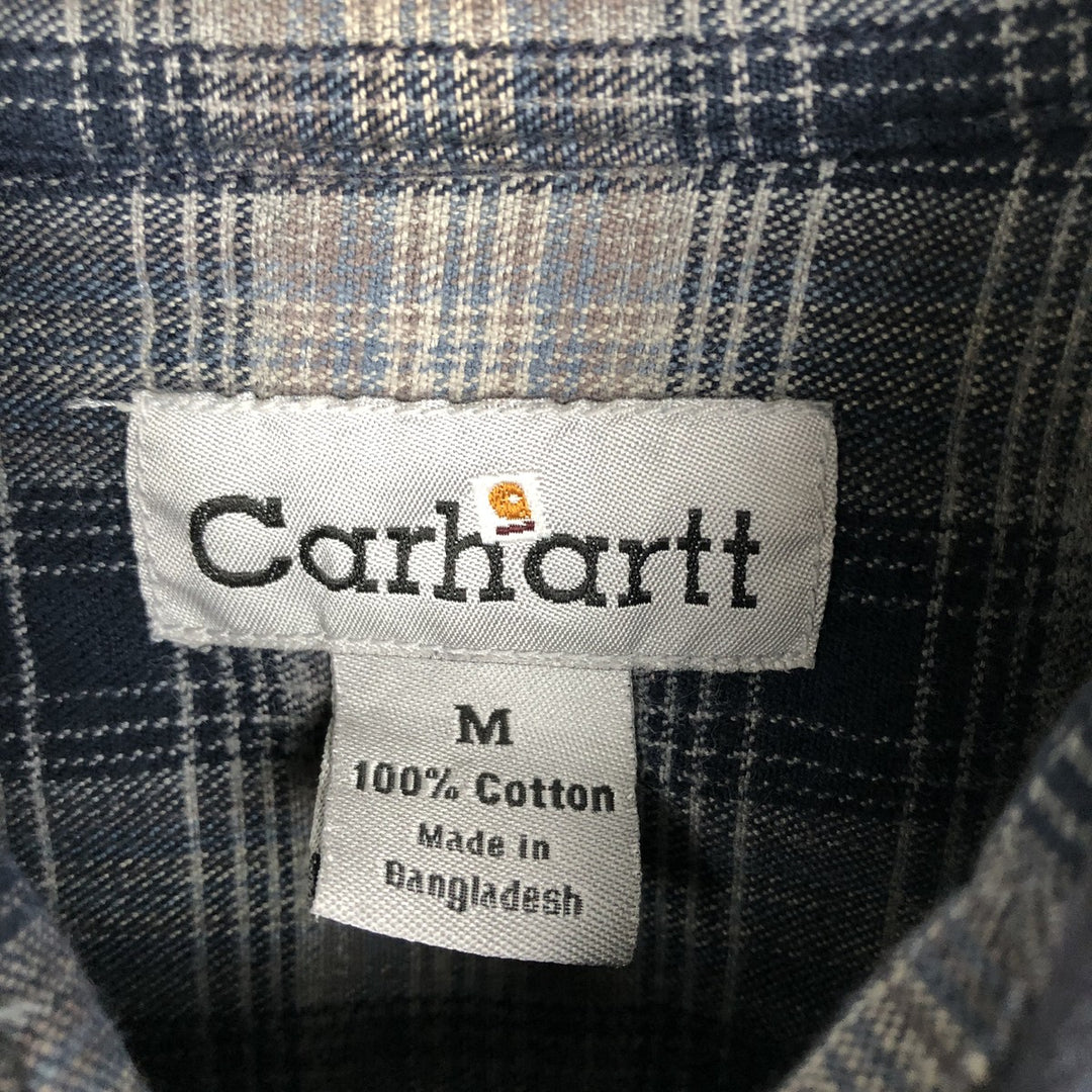 Carhartt Long Sleeve Duck Work Shirt, Men's Size Medium cotton black type Vintage Second Hand