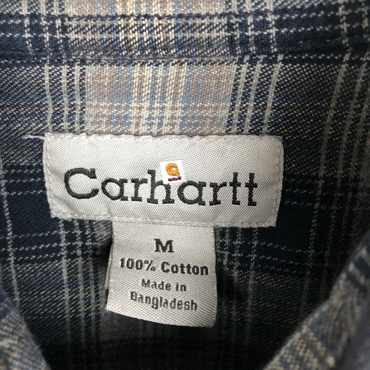 Carhartt Long Sleeve Duck Work Shirt, Men's Size Medium cotton black type Vintage Second Hand