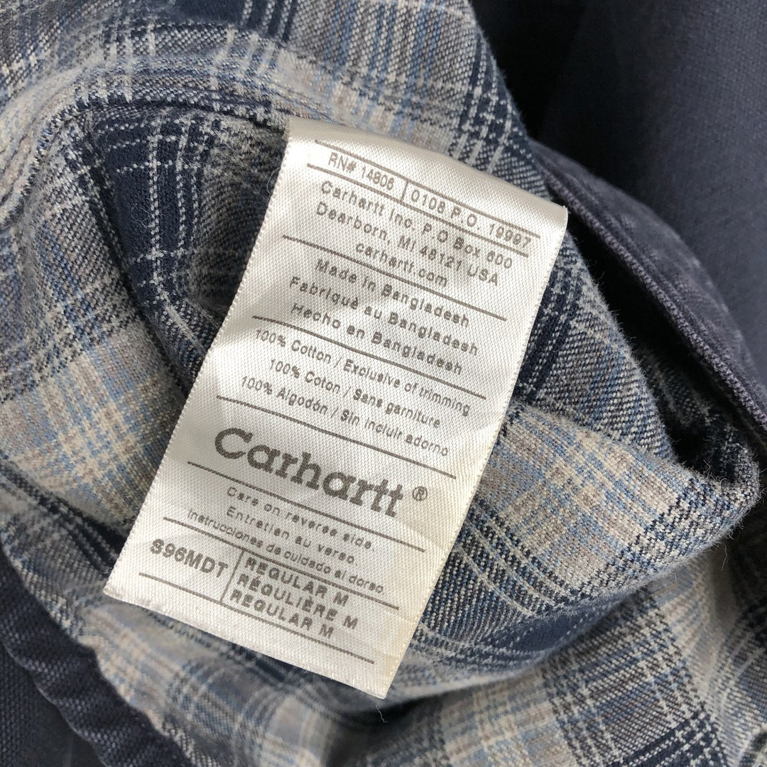 Carhartt Long Sleeve Duck Work Shirt, Men's Size Medium cotton black type Vintage Second Hand