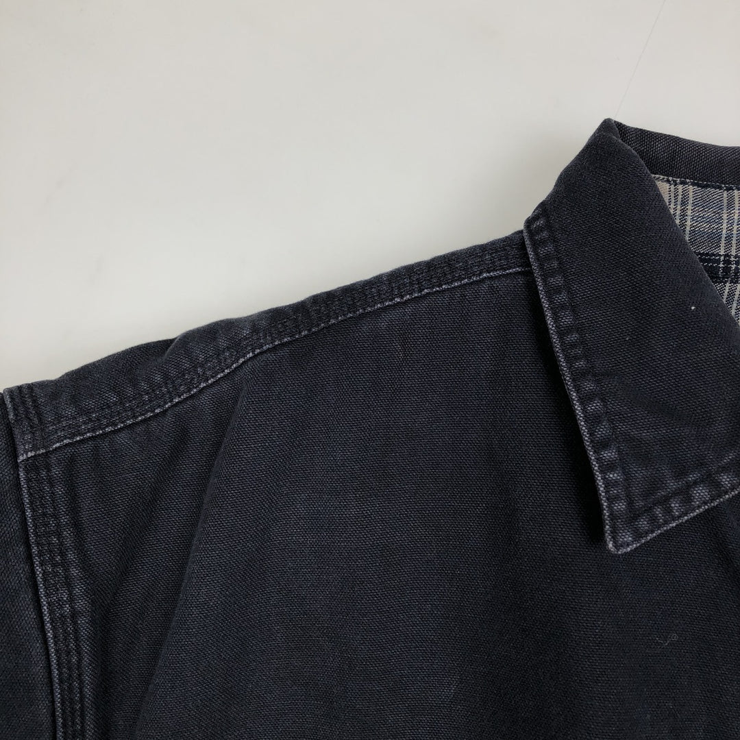 Carhartt Long Sleeve Duck Work Shirt, Men's Size Medium cotton black type Vintage Second Hand