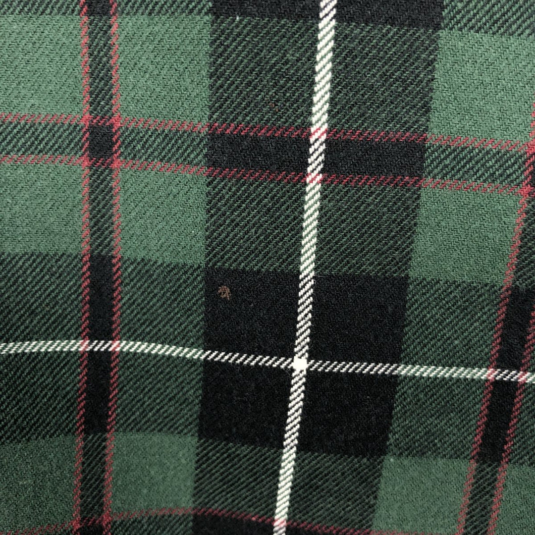 Eddie Bauer Light Flannel Check Shirt, Long Sleeve, Button-Down, Men's Size Medium cotton green type Vintage Second Hand