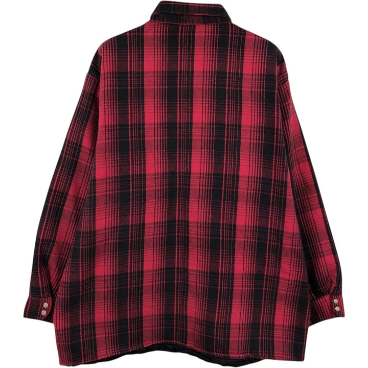 Five Brother Long-Sleeve Heavy Flannel Check Shirt, Boxy Shirt, Men's Size XL (approx.) unclear red type Vintage Second Hand