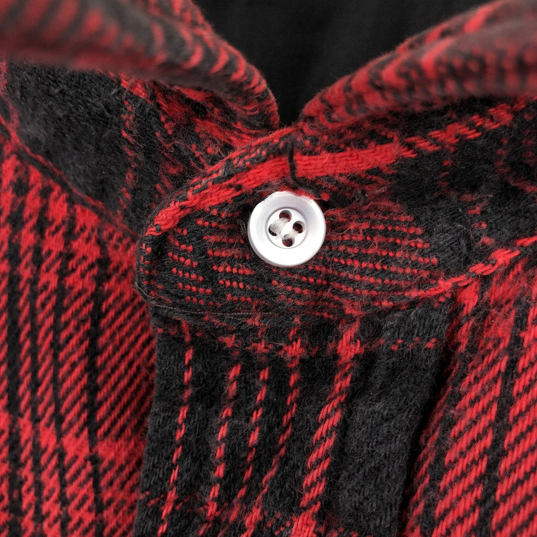 Five Brother Long-Sleeve Heavy Flannel Check Shirt, Boxy Shirt, Men's Size XL (approx.) unclear red type Vintage Second Hand
