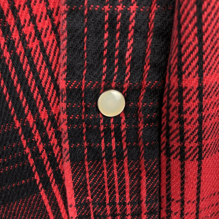 Five Brother Long-Sleeve Heavy Flannel Check Shirt, Boxy Shirt, Men's Size XL (approx.) unclear red type Vintage Second Hand