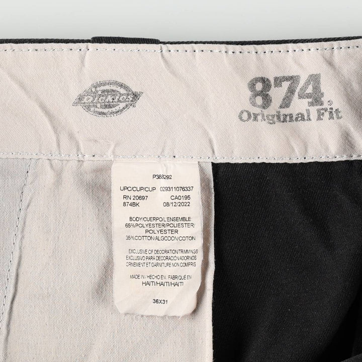 Dickies 874 Original Fit Work Pants, Men's, Size W35 polyester black type Vintage Second Hand