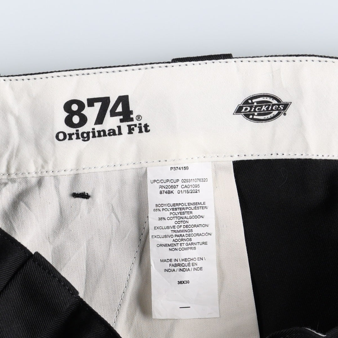 Dickies 874 Original Fit Work Pants, Men's, Size W35 polyester black type Vintage Second Hand