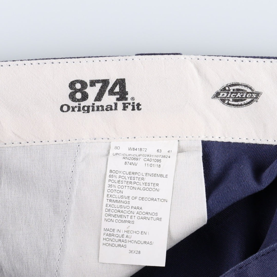 Dickies 874 Original Fit Work Pants for Men, W37 polyester navy blue type Vintage Second Hand