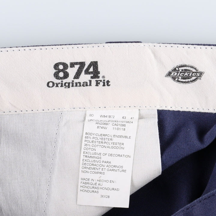 Dickies 874 Original Fit Work Pants for Men, W37 polyester navy blue type Vintage Second Hand