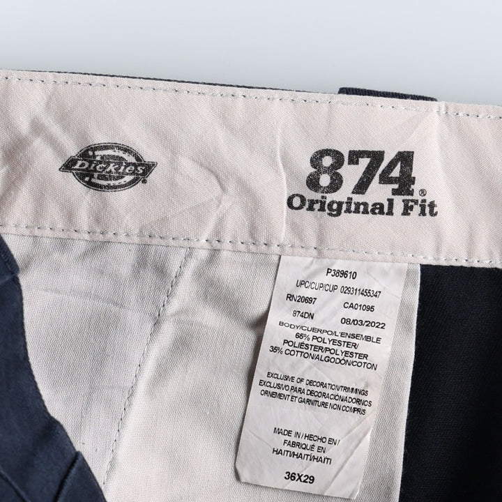 Dickies 874 Original Fit Work Pants for Men, W36 polyester navy blue type Vintage Second Hand