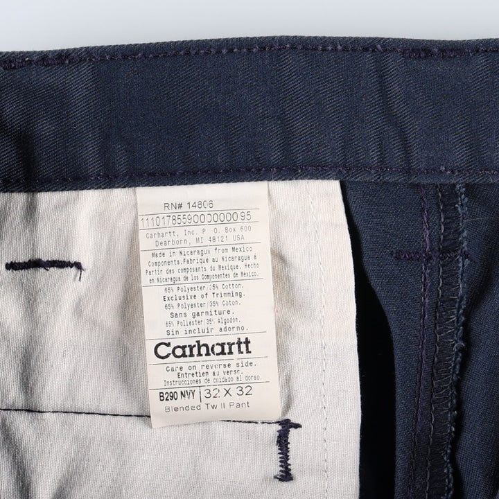 Carhartt Blended Twill Pant Work Pants, Men's W33 (approx.) polyester navy blue type Vintage Second Hand