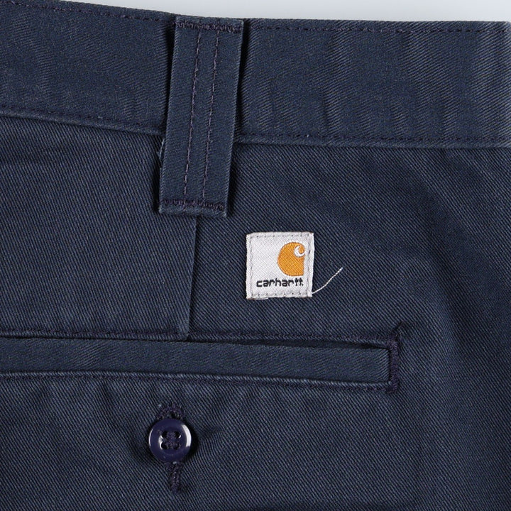 Carhartt Blended Twill Pant Work Pants, Men's W33 (approx.) polyester navy blue type Vintage Second Hand