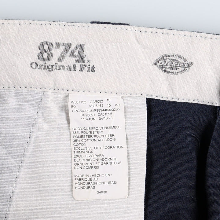 Dickies 874 Original Fit Work Pants, Men's, Size W34 polyester black type Vintage Second Hand