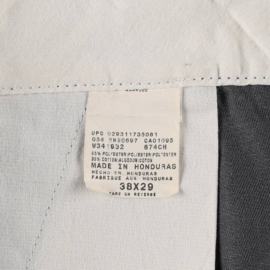 Dickies Work Pants Men's W37 polyester Charcoal Vintage Second Hand