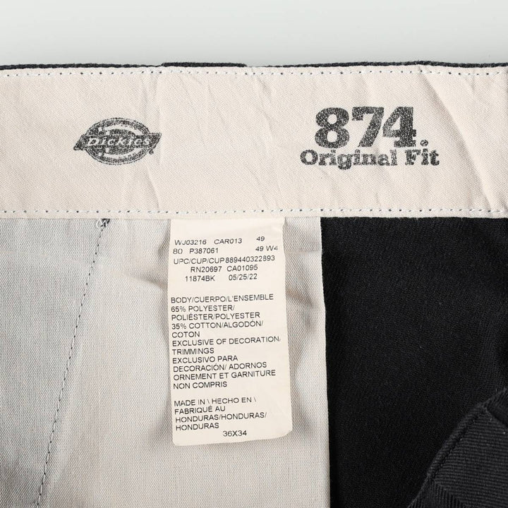 Dickies 874 Flex Original Fit Work Pants, Men's, Size 36 polyester black type Vintage Second Hand
