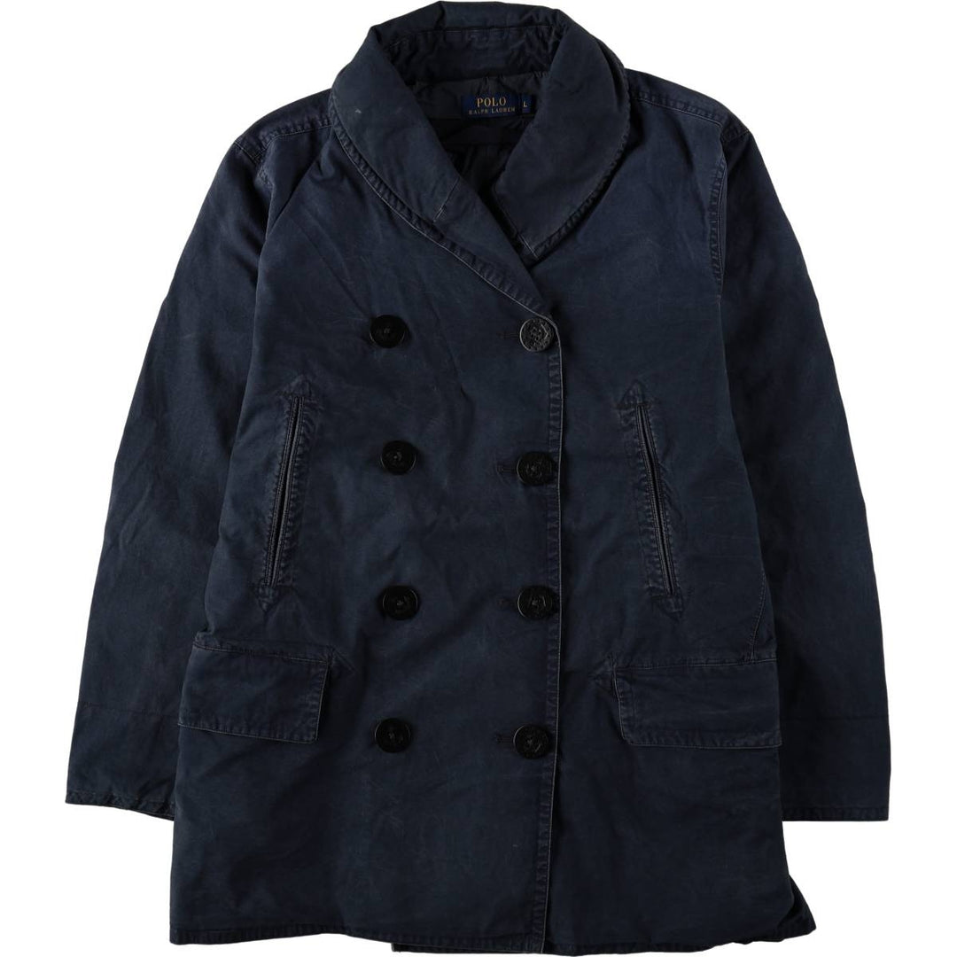 Ralph Lauren POLO RALPH LAUREN Pea Coat (Women's Size L equivalent) cotton navy blue type Vintage Second Hand