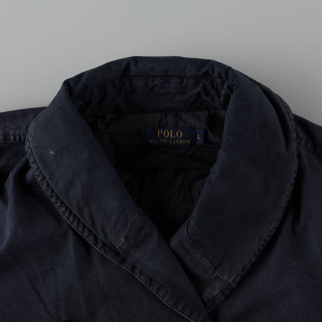 Ralph Lauren POLO RALPH LAUREN Pea Coat (Women's Size L equivalent) cotton navy blue type Vintage Second Hand