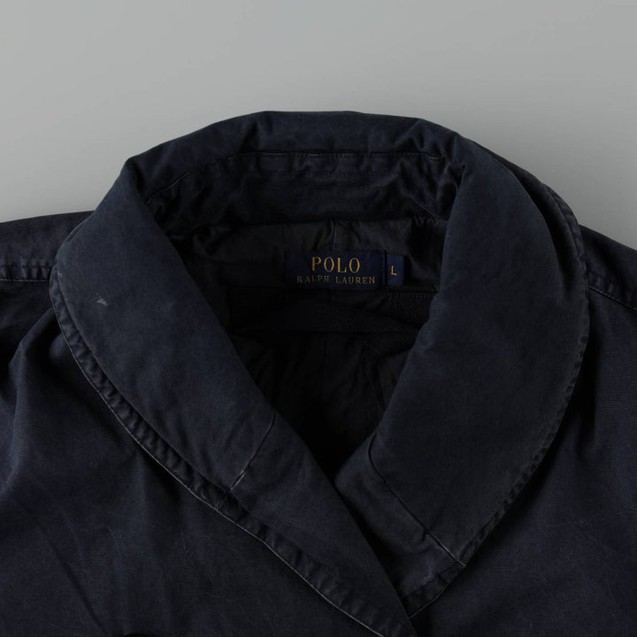 Ralph Lauren POLO RALPH LAUREN Pea Coat (Women's Size L equivalent) cotton navy blue type Vintage Second Hand