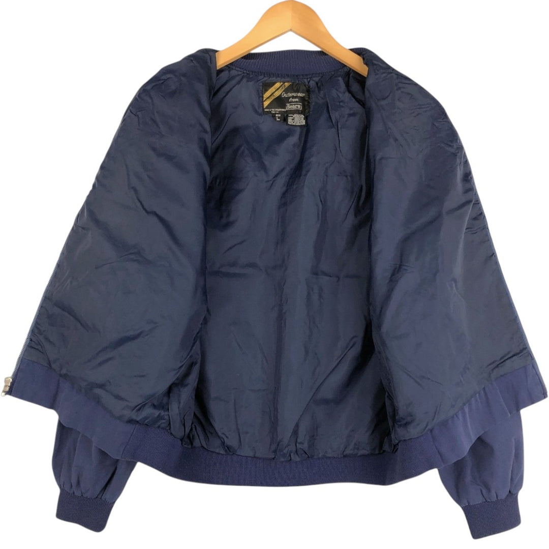 1970'S Sears Outerwear Derby Jacket Cup Shoulder Jacket Men's Size L (approx.) Vintage cotton Navy blue Vintage Second Hand